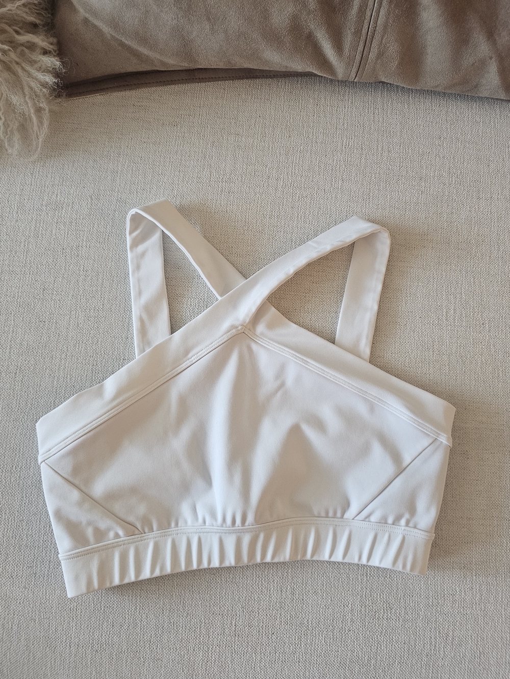 Heroine Sport Women's White Halter SPORTS BRA SZ m
